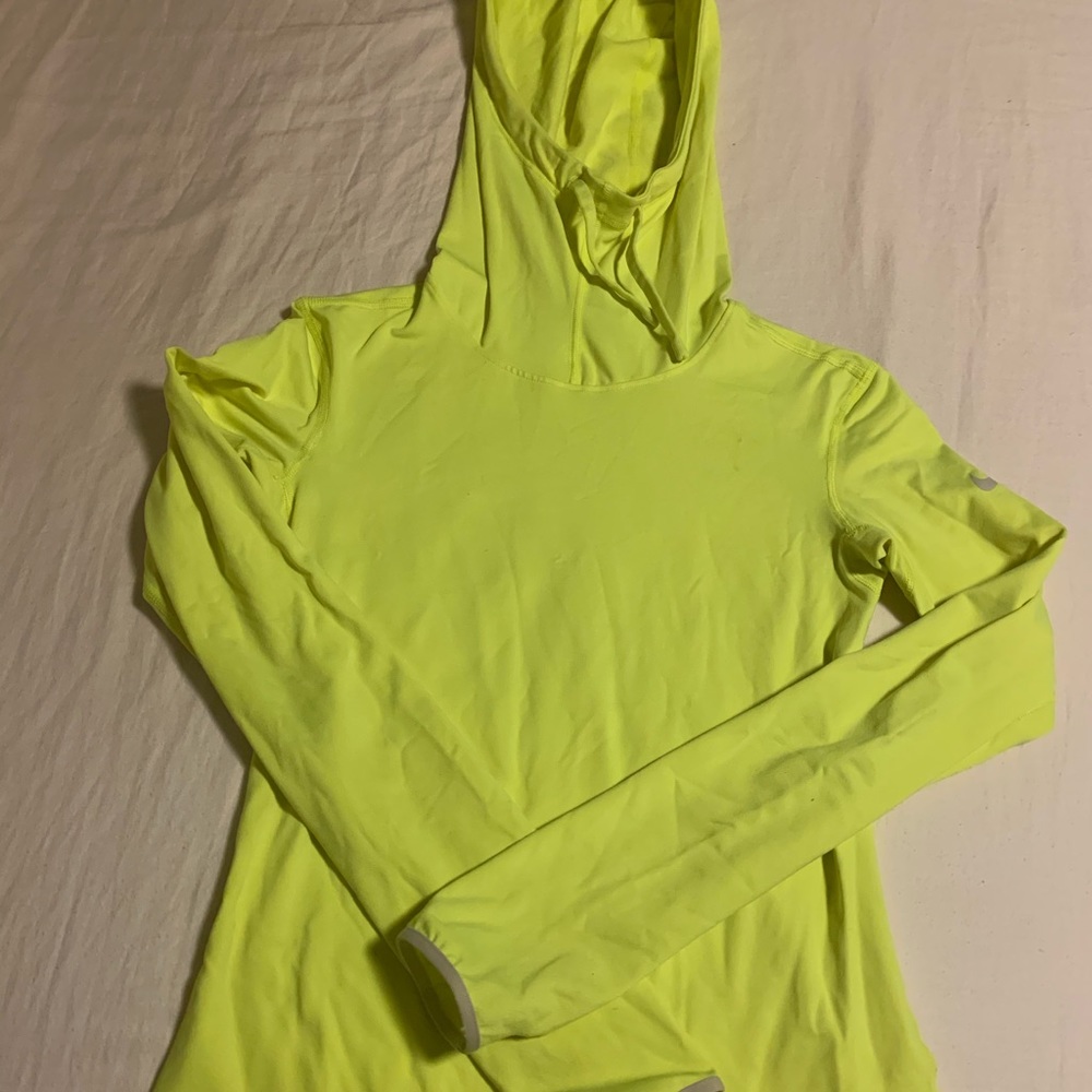 Nike neon yellow athletic hooded longsleeve